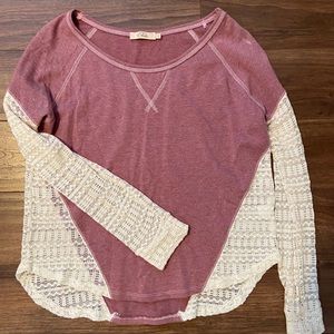 Maroon Lace Long Sleeve